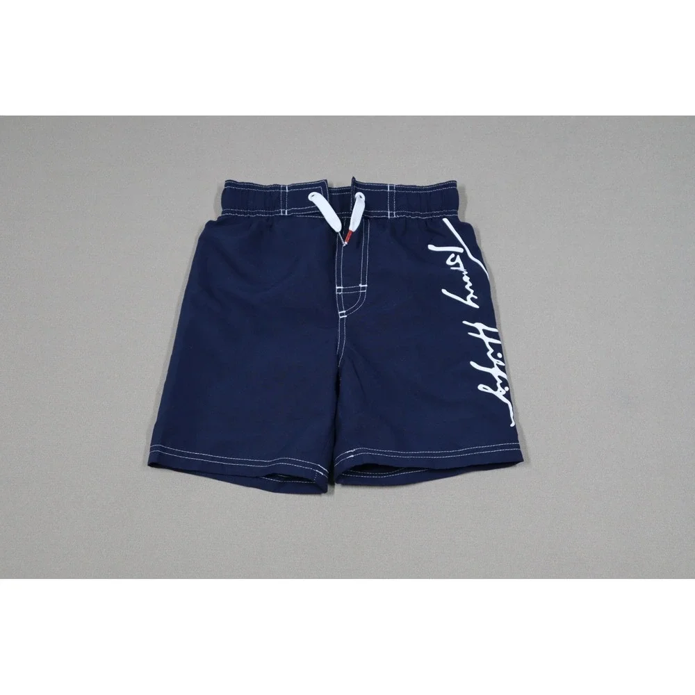 Tommy Hilfiger Kids Tommy Script Graphic Boardshorts -‎ Navy Blue - Size Small